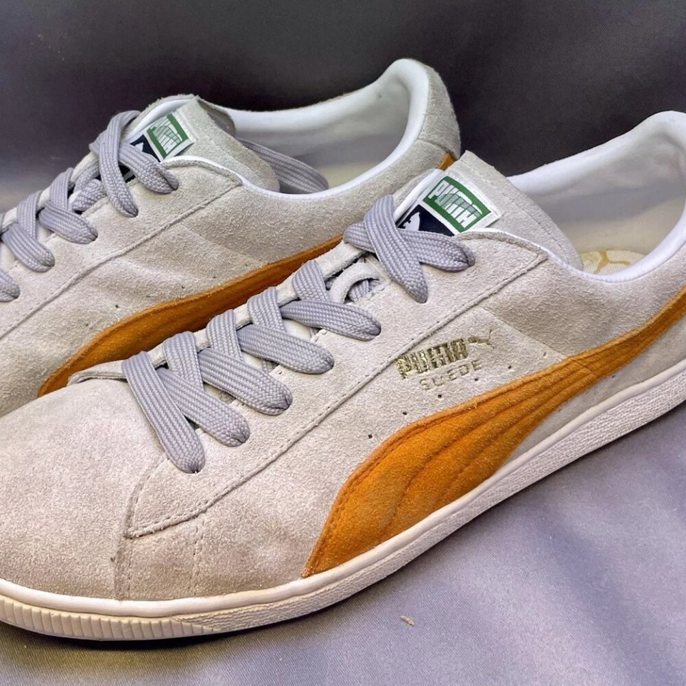 Puma Suede Archive Eco Gray Violet Harvest Pumpkin Mens Size 14